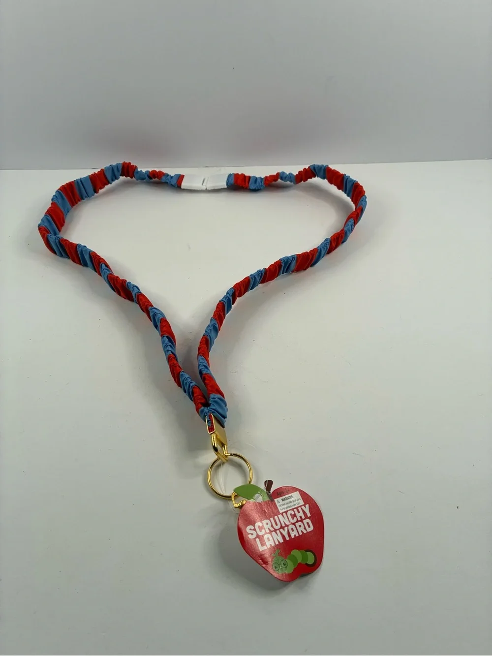 Scrunchy Lanyard Key & Card Holder - Red and Blue